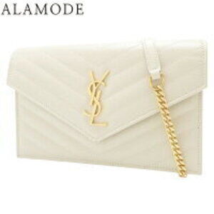 SAINT LAURENT PARIS Cassandra Chain Crossbody Bag Poudre White Ivory